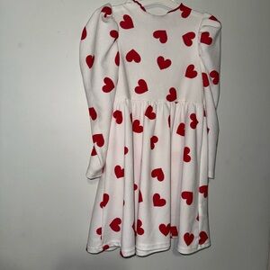 Charming Red Heart Pattern Kids Dress